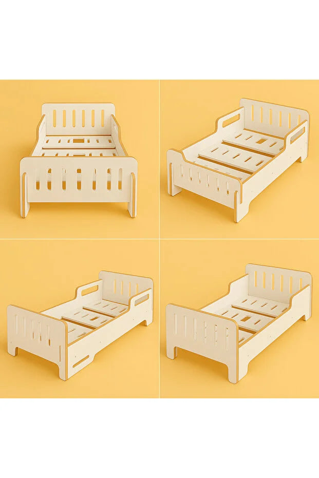 Bebek Karyolası - Bebek Yatağı - Çocuk Yer Yatağı - Bebek Yer Yatağı - Karyola - Yatak - Mdf -Beyaz