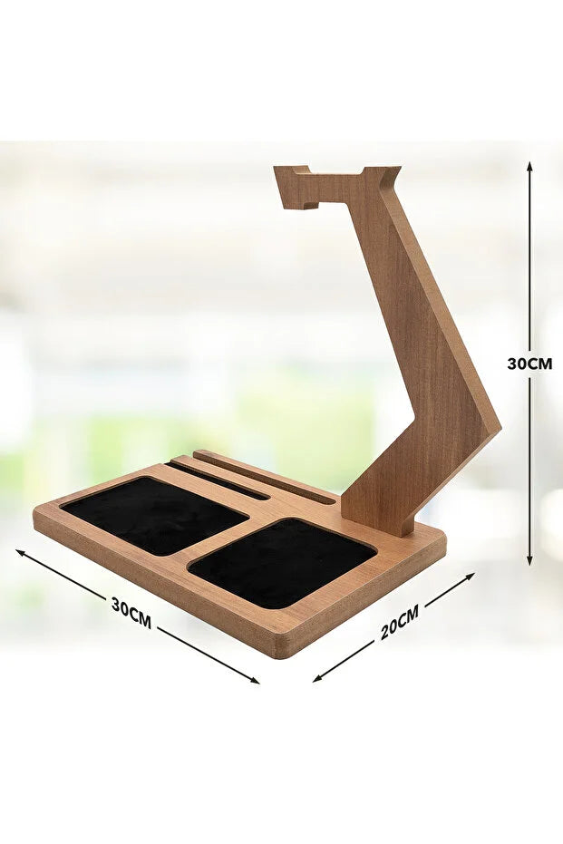 Gamer Kulaklık Standı - Kulaklık Tutucu - Dekoratif Kulaklık Standı - Mdf Ceviz