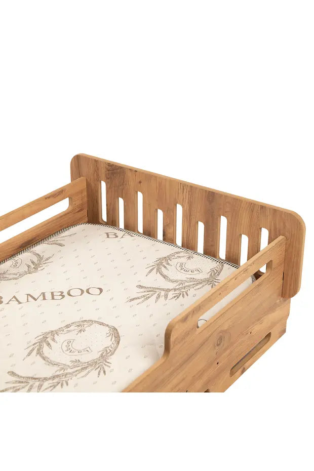 Beevoli Çocuk Yer Yatağı - 140x70cm - Bebek ve çocuk karyolası -MDF - Ceviz