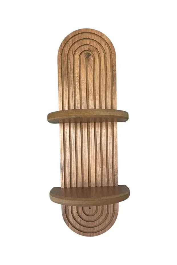 Duvar Rafı - Duvar Dekorasyon - Dekoratif - Ahşap - Ceviz 54*15*19